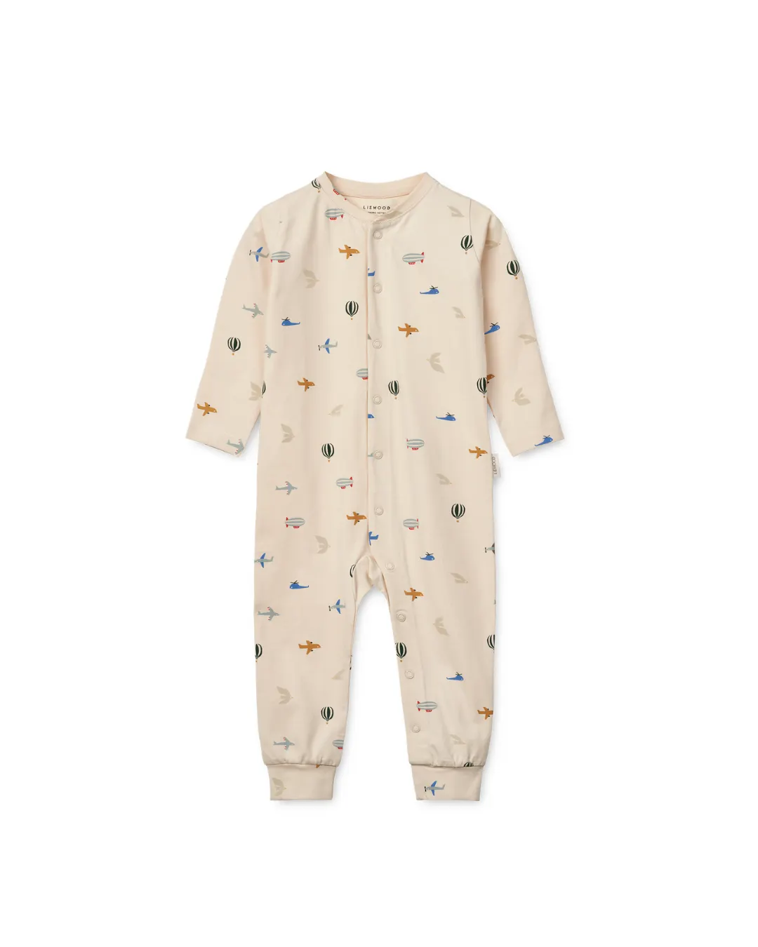 Liewood - pajacyk śpioszki niemowlęce Birk Printed aviator ecru