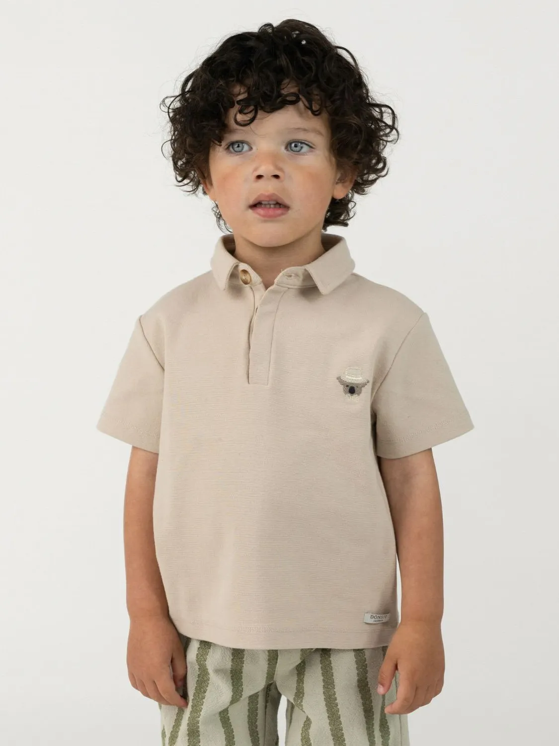 Donsje - koszulka polo Wouti Groom Soft Taupe