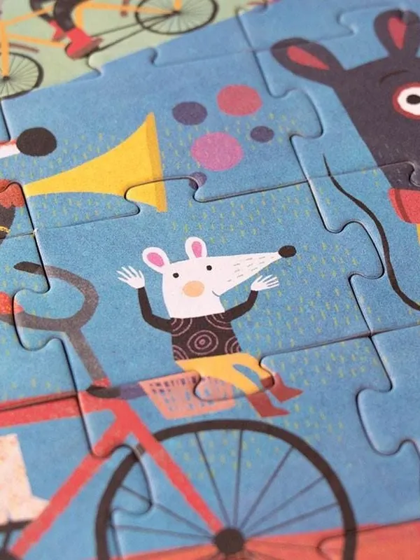 Londji - puzzle dla dzieci Rowerzyści Bicicletta 36 elementów