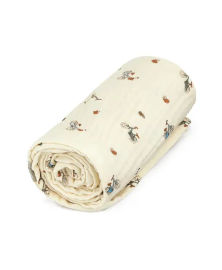 Cam Cam Copenhagen - muślinowy kocyk dla niemowląt GOTS Bicycles Cam Cam Copenhagen - muślinowy kocyk dla niemowląt GOTS Bicycles