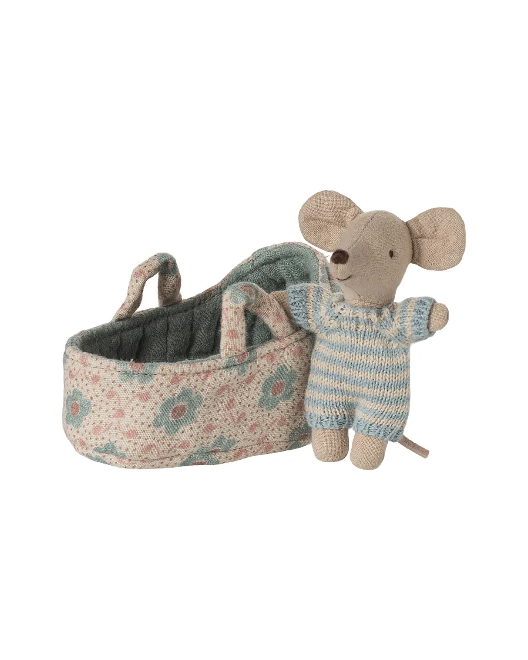 Maileg - myszka niemowlęca w łóżeczku Blue