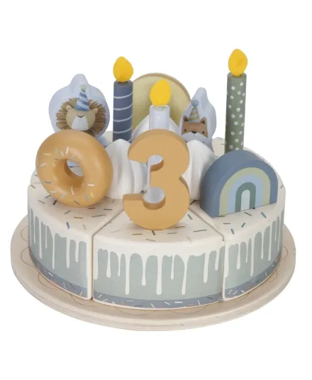 Little Dutch - drewniany torcik urodzinowy błękitny Little Dutch - drewniany torcik urodzinowy błękitny