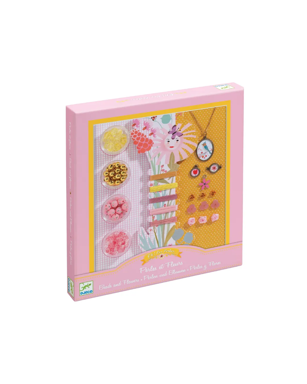 Djeco - zestaw do robienia biżuterii dla dzieci Perły i kwiaty
