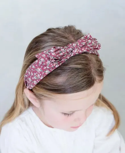 Mimi & Lula - opaska do włosów Edie Bow Burgundy