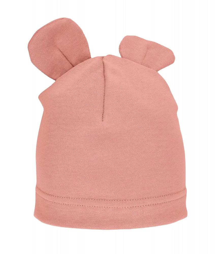 Poofi - czapka niemowlęca z uszami herbaciana róża
