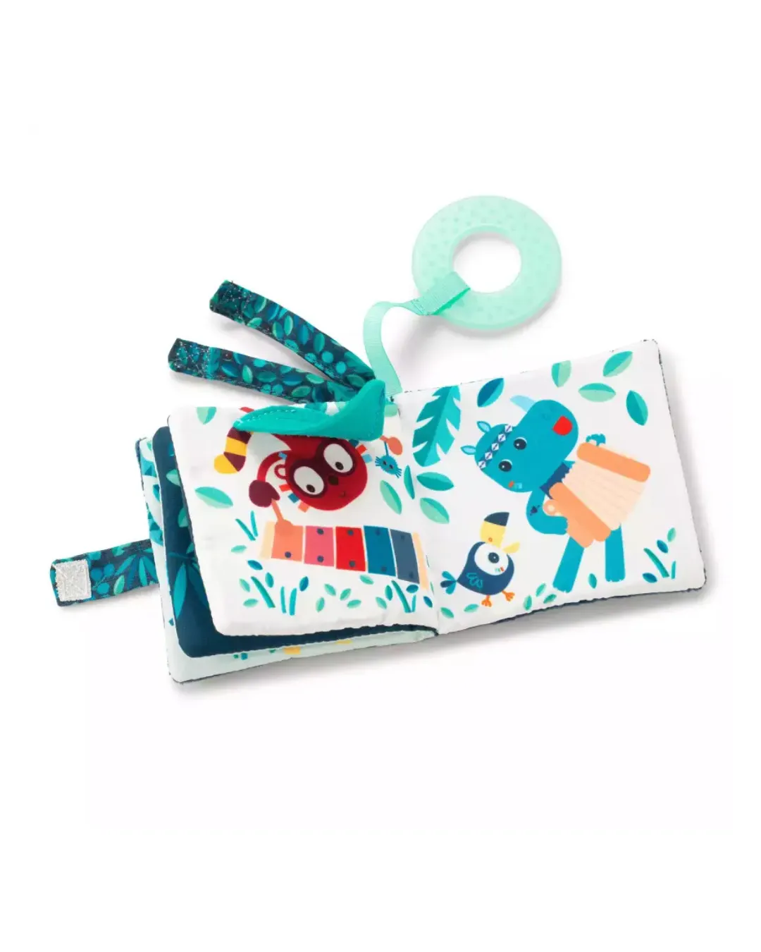 Lilliputiens - miękka książeczka sensoryczna z szeleszczącą folią i gryzakiem Nosorożec Marius 6 m+