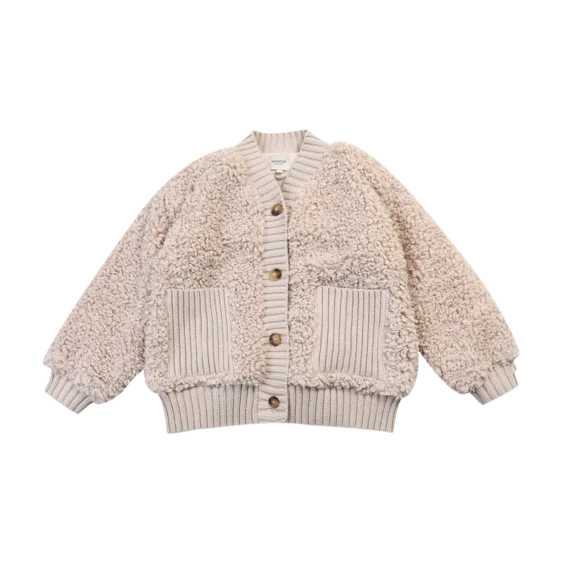 Donsje - kardigan dziecięcy Olaan Soft taupe teddy Donsje - kardigan dziecięcy Olaan Soft taupe teddy