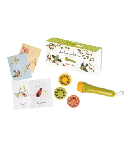 Moulin Roty - projektor latarka z książeczkami Le Jardin du Moulin Moulin Roty - projektor latarka z książeczkami Le Jardin du Moulin