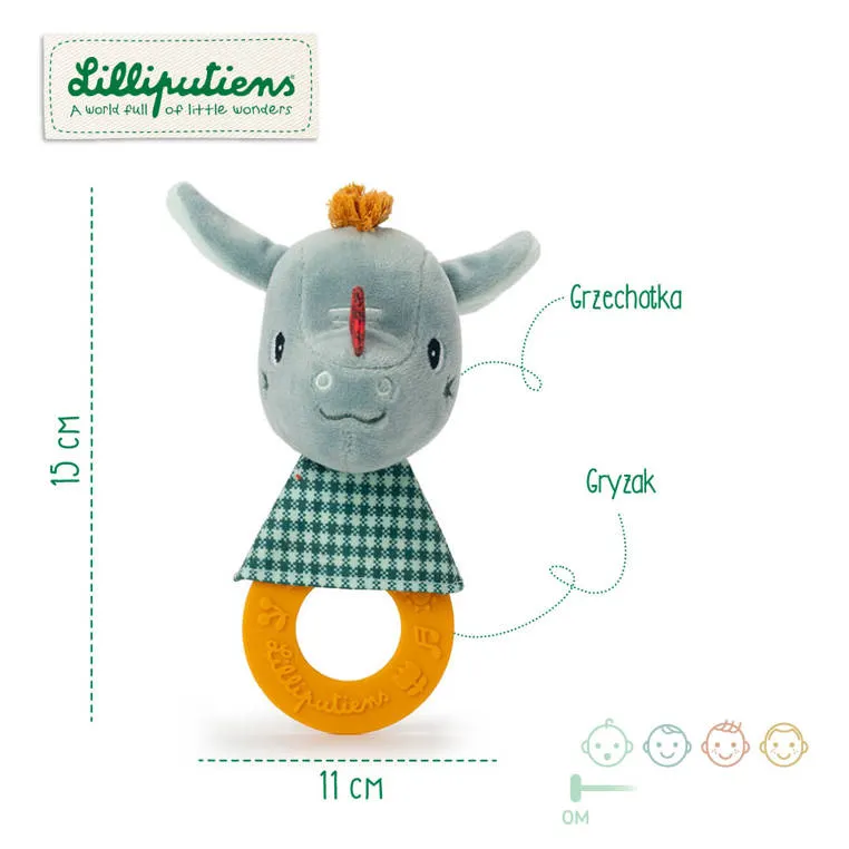 Lilliputiens - grzechotka z gryzakiem silikonowym Smok Joe Lilliputiens - grzechotka z gryzakiem silikonowym Smok Joe