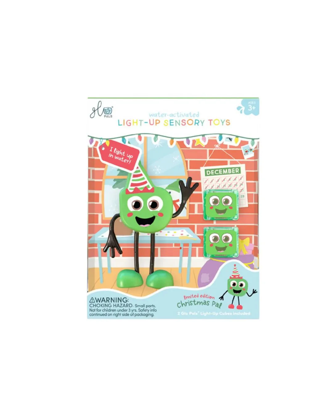 Glo Pals - figurka do kąpieli z dwiema kostkami sensorycznymi świecącymi w wodzie edycja świąteczna Glo Pals - figurka do kąpieli z dwiema kostkami sensorycznymi świecącymi w wodzie edycja świąteczna