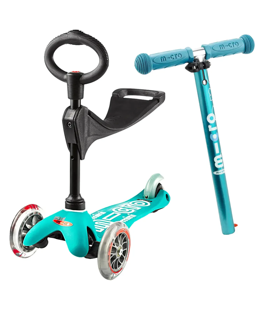 Micro - hulajnoga z siedziskiem Mini 3w1 Deluxe Aqua