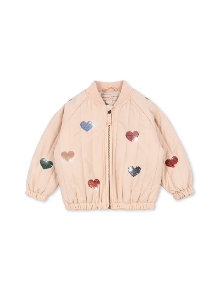 Konges Sløjd - pikowana kurtka bomberka Juno Sequin Bomber Jacket Cameo Rose
