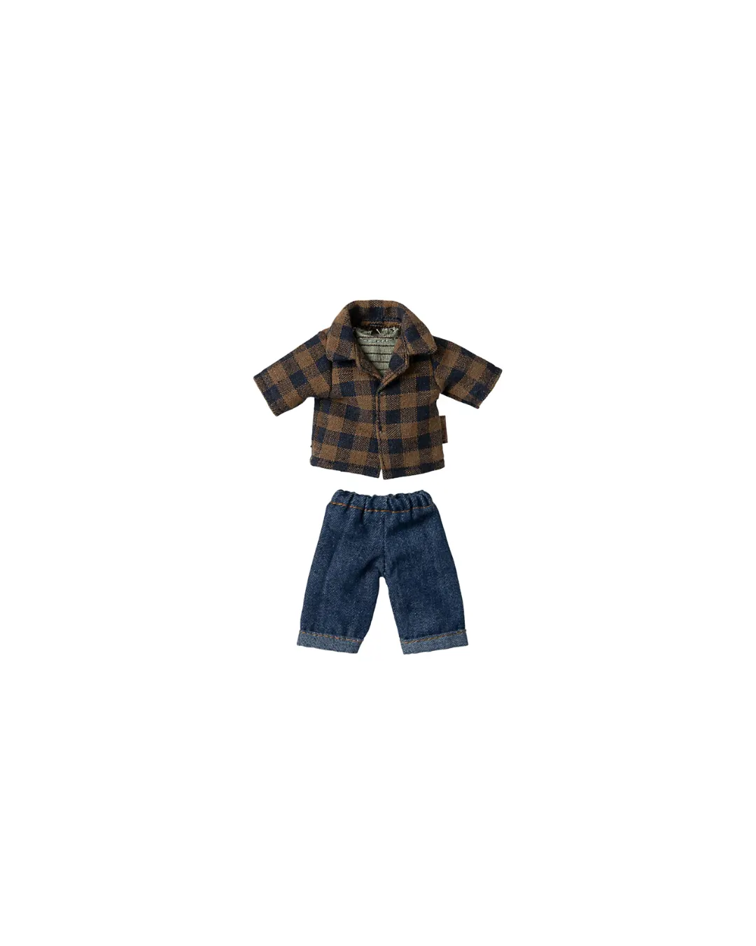 Maileg - brązowa koszula w kratę i spodnie, tata mysz Maileg - brązowa koszula w kratę i spodnie, tata mysz