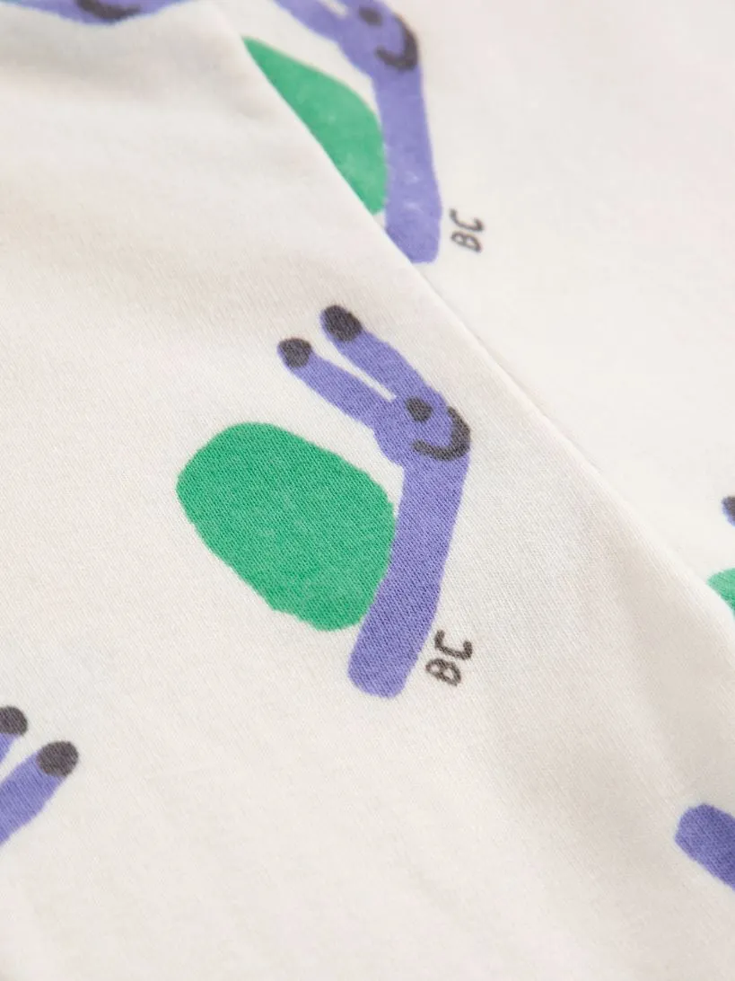 BOBO CHOSES - legginsy dziecięce Funny Snail z ślimakami off white złamana biel 