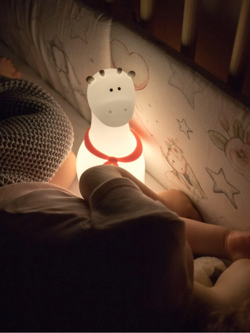 Rabbit & Friends - żyrafa lampka silikonowa biała