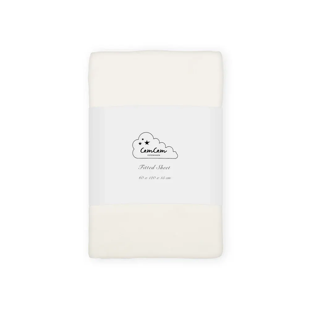 Cam Cam Copenhagen - prześcieradło z gumką 60x120 cm Off-White Cam Cam Copenhagen - prześcieradło z gumką 60x120 cm Off-White