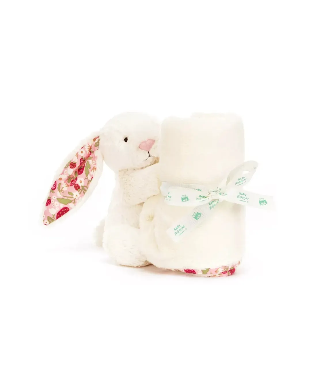 Jellycat - Króliczek z Kwiecistymi Uszami „Berry” Szmatka Przytulanka Kremowa 