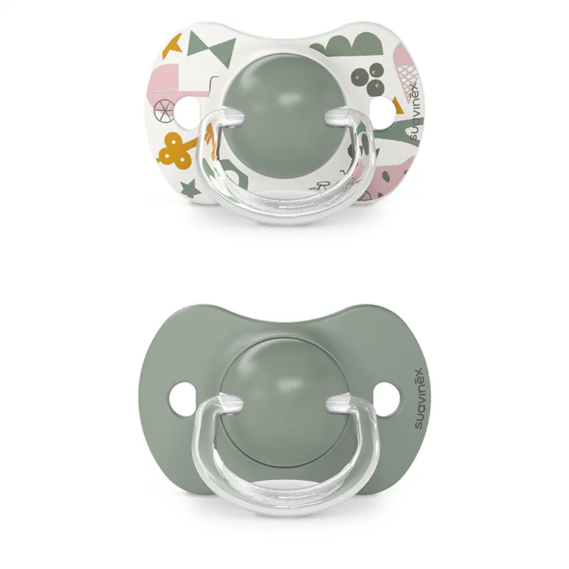 Suavinex - smoczek uspokajający fizjologiczny SX Pro silikonowy A walk in the park 2 szt. oliwkowy +18m