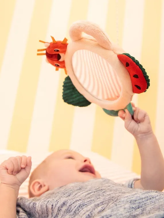 Lilliputiens - aktywizujące wielofunkcyjne lusterko sensoryczne z uchwytami Lew Jack 3m+