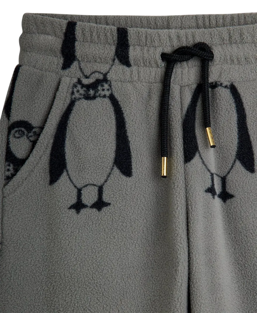 Mini Rodini - spodnie polarowe w pingwiny szare