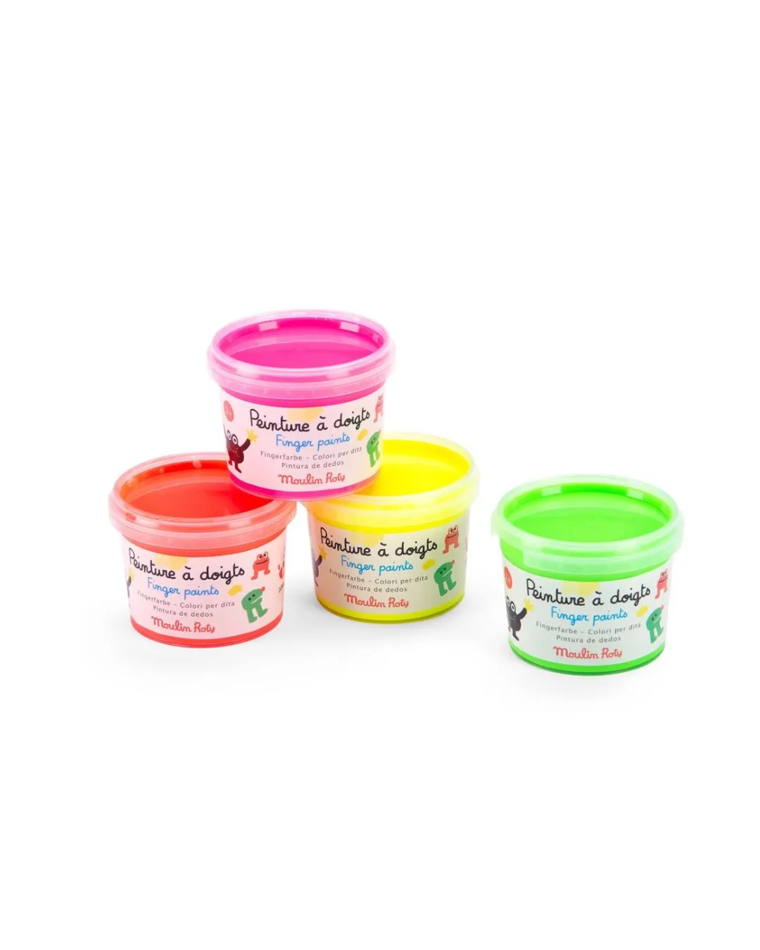 Moulin Roty - farby do malowania palcami 4 kolory Moulin Roty - farby do malowania palcami 4 kolory