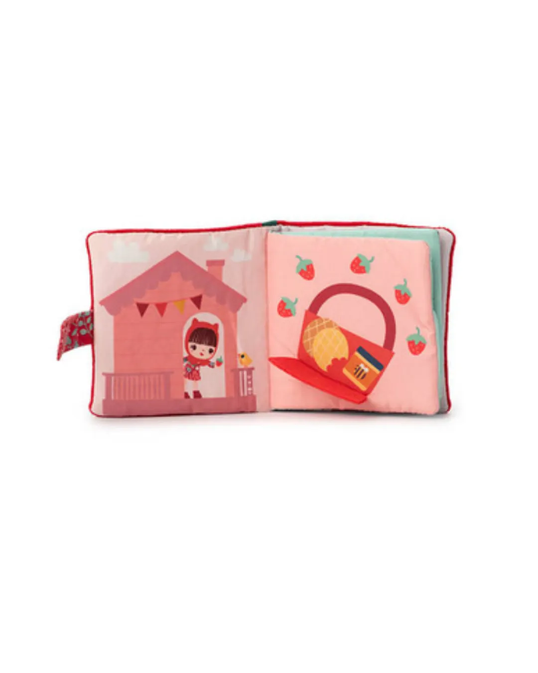 Lilliputiens - miękka książeczka sensoryczna z gryzakiem Czerwony Kapturek 6 m+ 