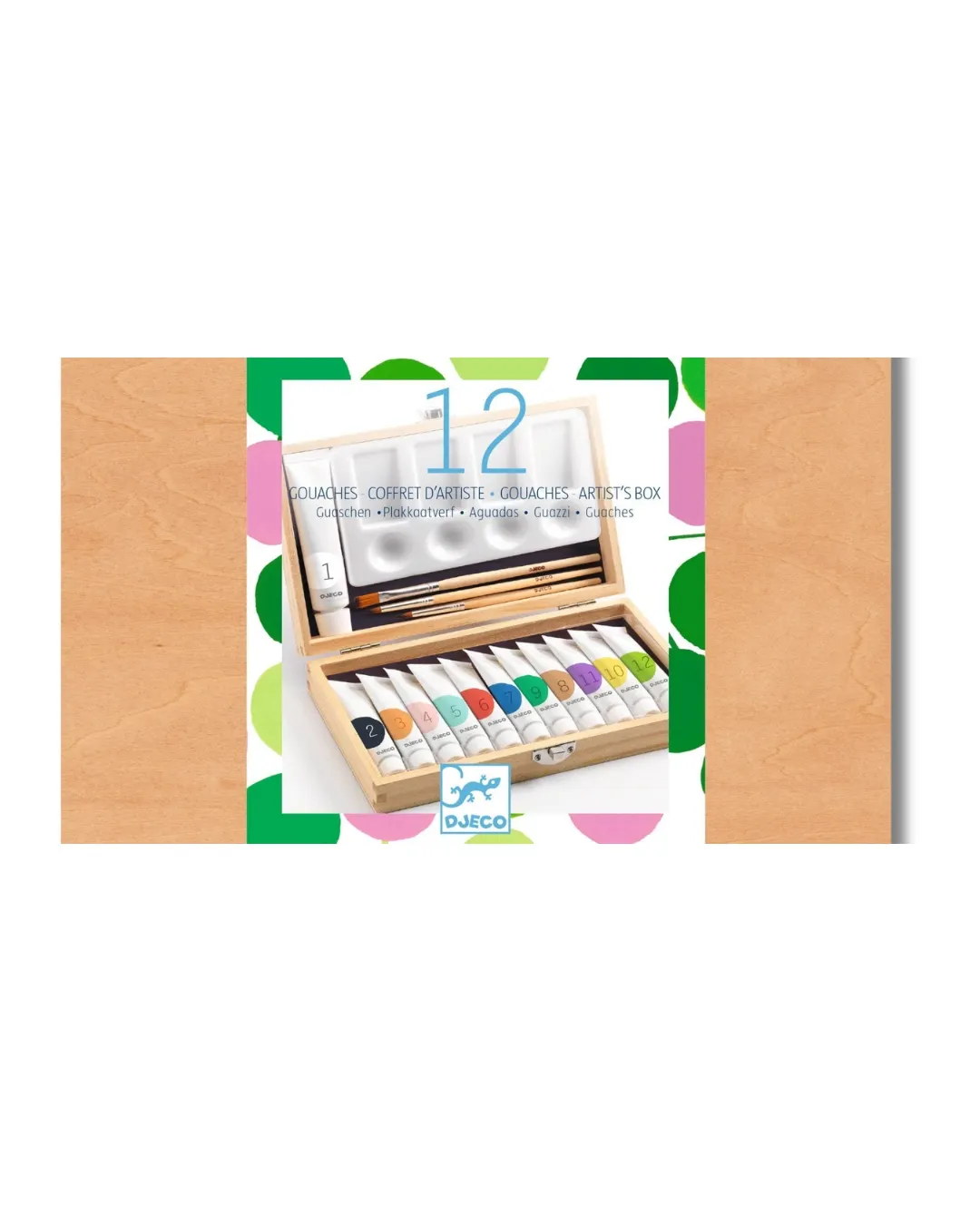 Djeco - zestaw artystyczny w walizce - farby gwaszowe 12 szt.