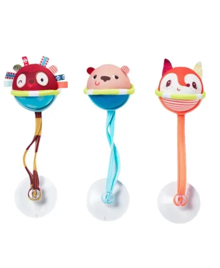 Lilliputiens - zestaw 3 piłeczki z przyssawkami Lisiczka Alice do kąpieli 