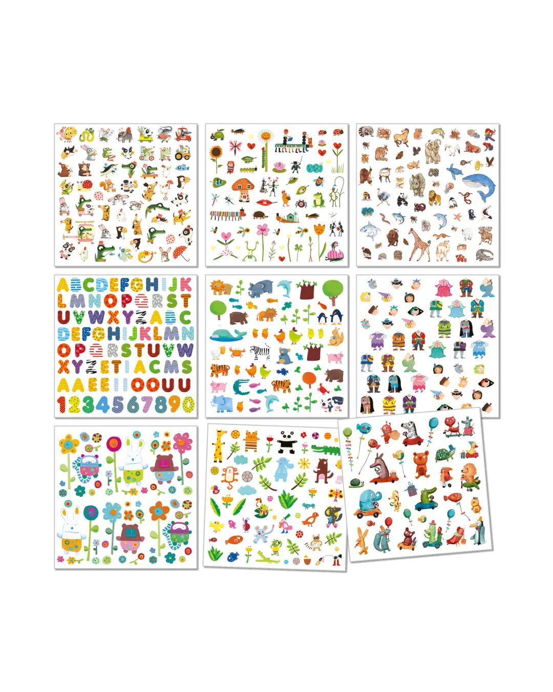 Djeco - zestaw naklejek dla dzieci ze zwierzątkami 1000 szt.