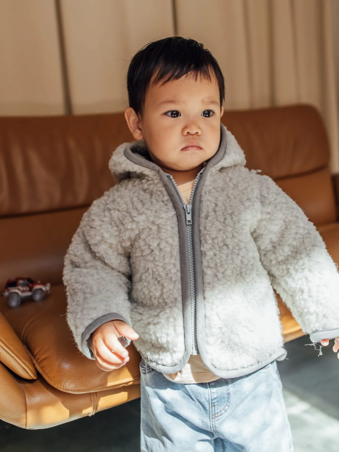 Meggstore - kurtka wełniana dziecięca Grey