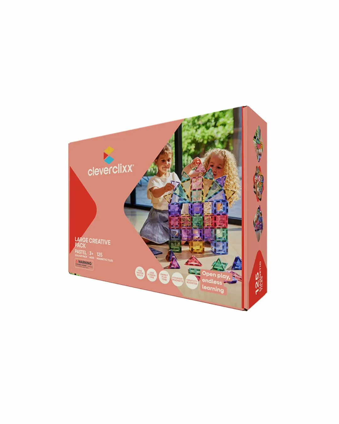 Cleverclixx - klocki magnetyczne Large Creative Pack Pastel 125 elementów