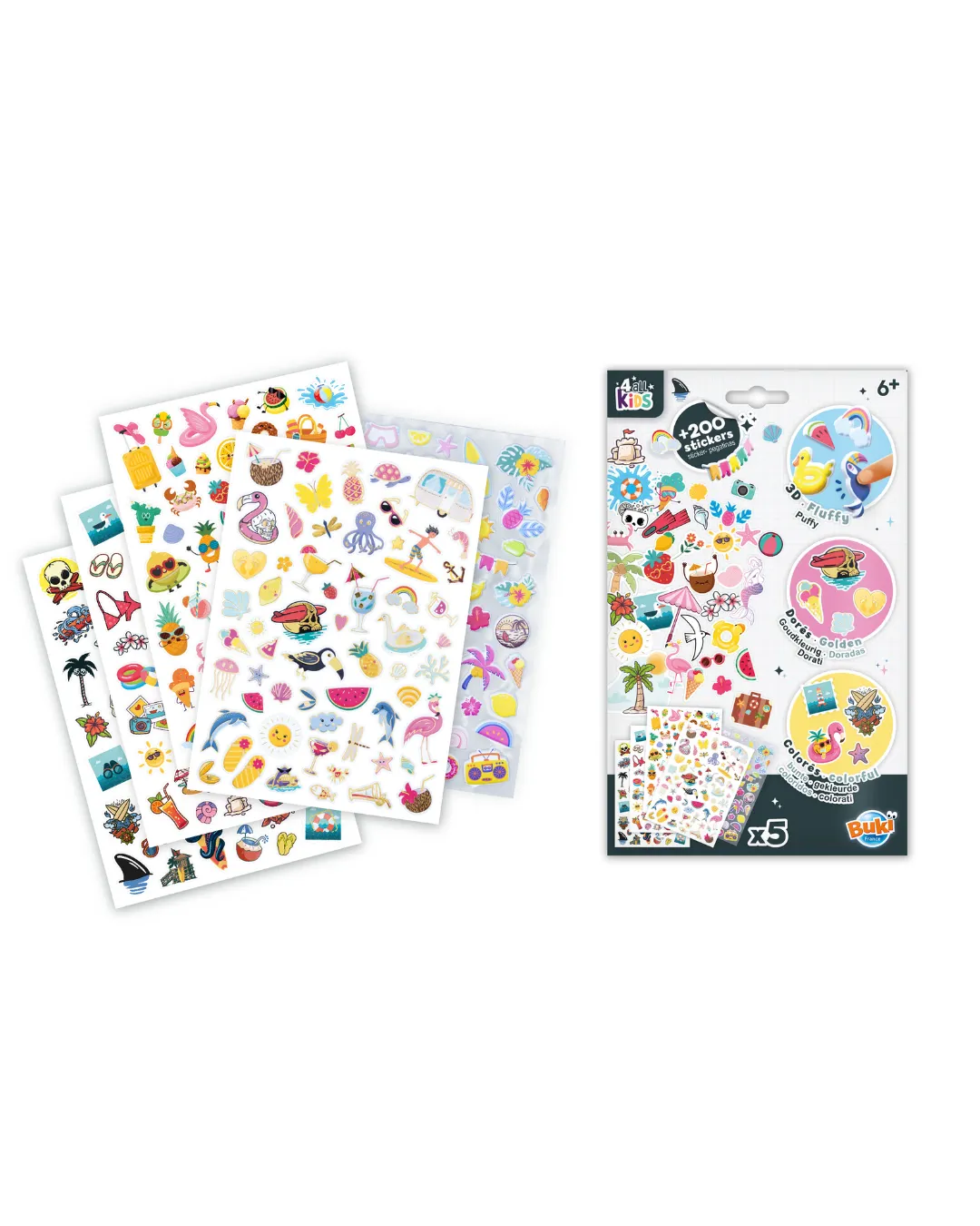 Buki - zestaw naklejek +200 LATO