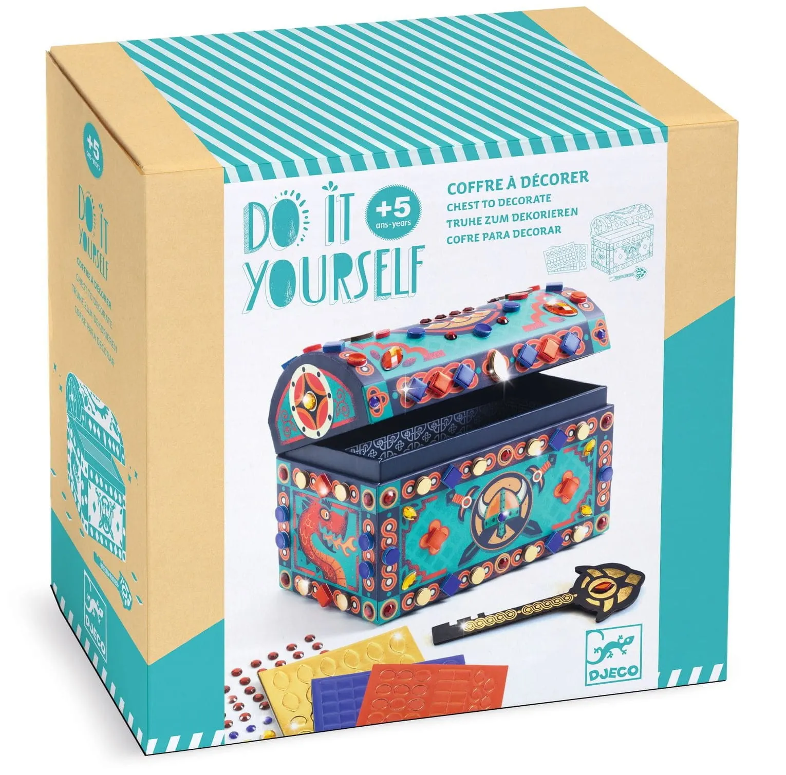 Djeco - zestaw zrób to sam - szkatułka z kluczykiem Djeco - zestaw zrób to sam - szkatułka z kluczykiem