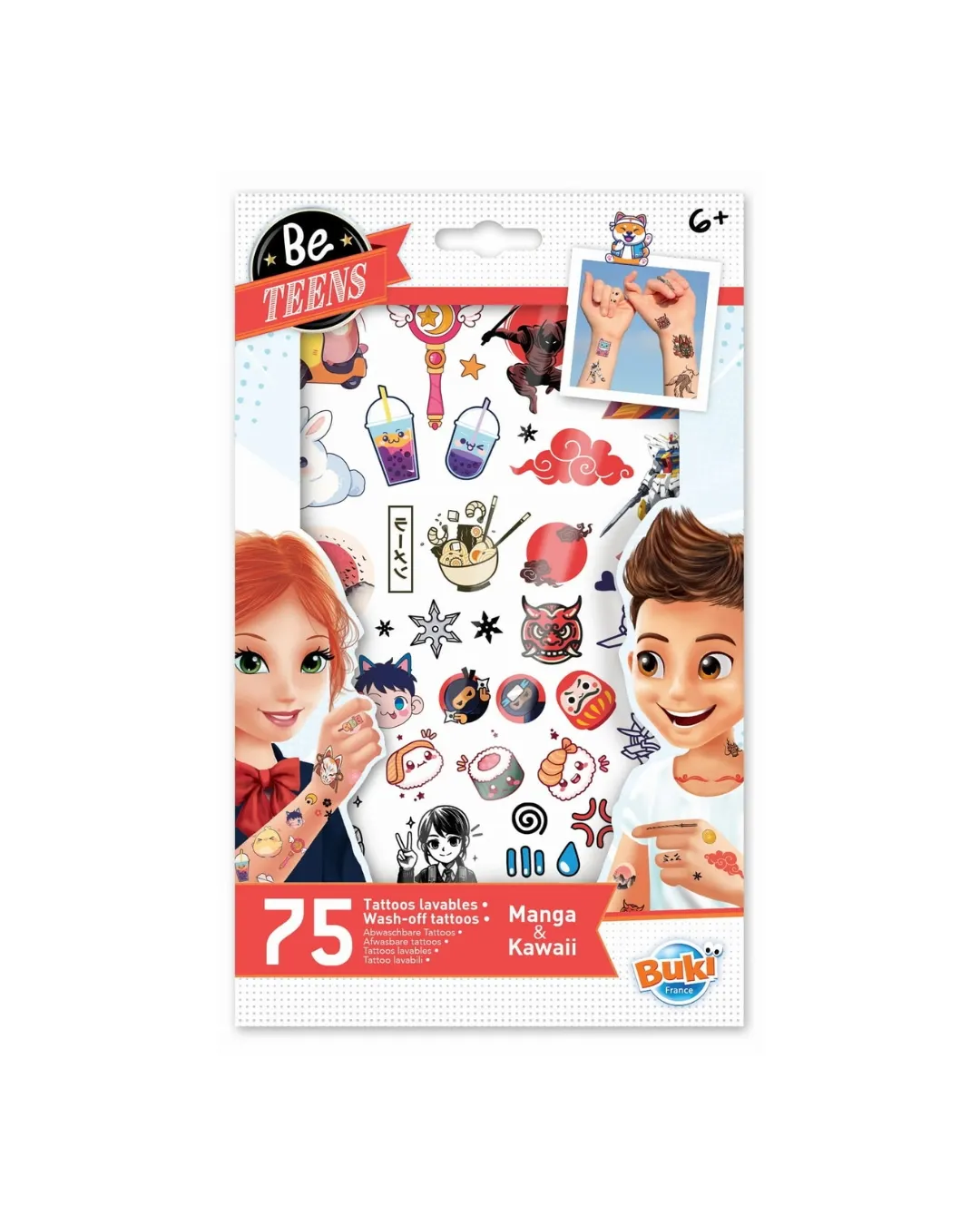 Buki - tatuaże zmywalne 75 sztuk Manga Kawai Buki - tatuaże zmywalne 75 sztuk Manga Kawai