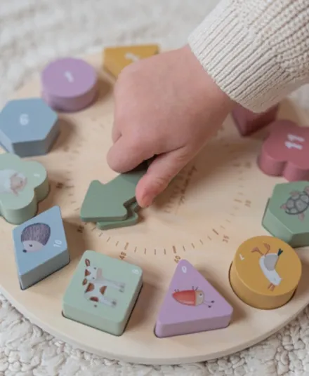 Little Dutch - drewniana układanka dla dzieci zegar pastelowy Little Dutch - drewniana układanka dla dzieci zegar pastelowy