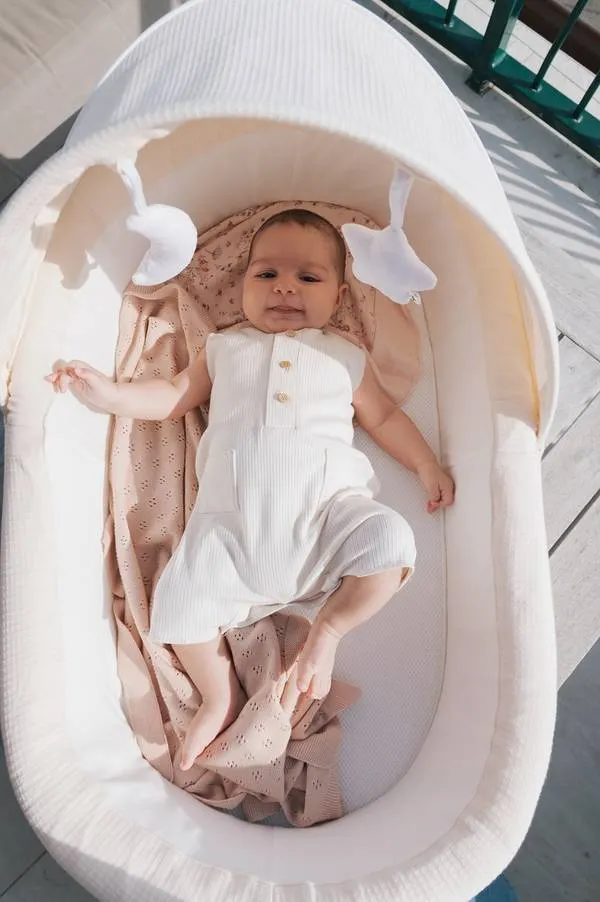 Bamboom - letni bambusowy rampers niemowlęcy Pure biały Bamboom - letni bambusowy rampers niemowlęcy Pure biały