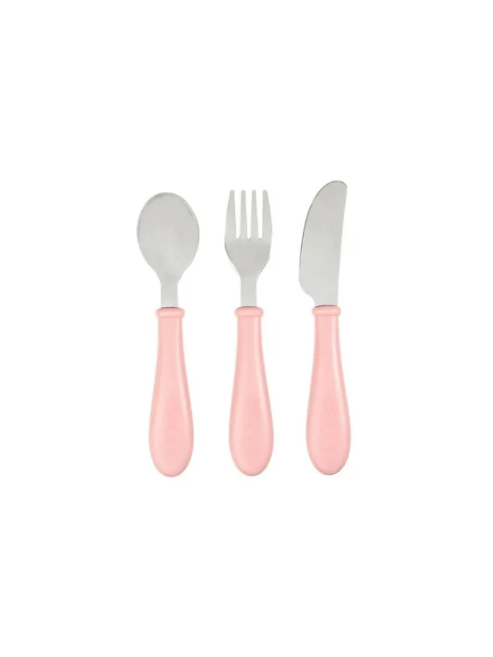 Beaba - komplet sztućców dla dzieci ze stali nierdzewnej 12 m+ Old Pink