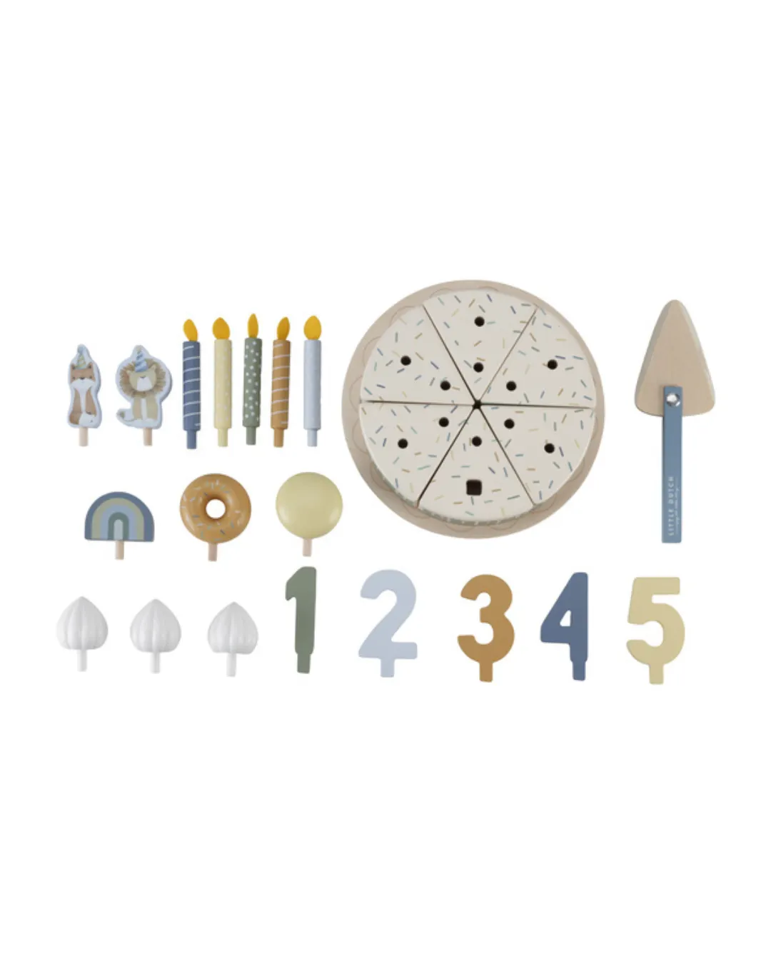 Little Dutch - drewniany torcik urodzinowy błękitny