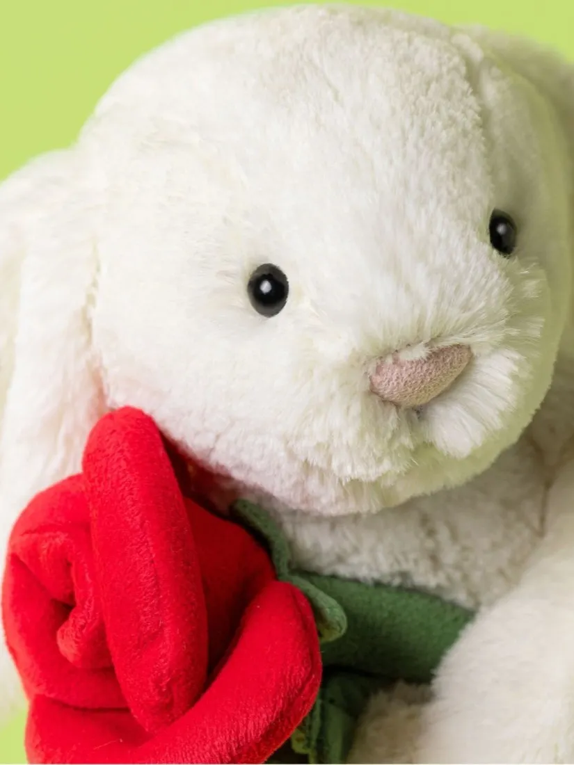Jellycat - Wesoły Króliczek z Różą 31 cm