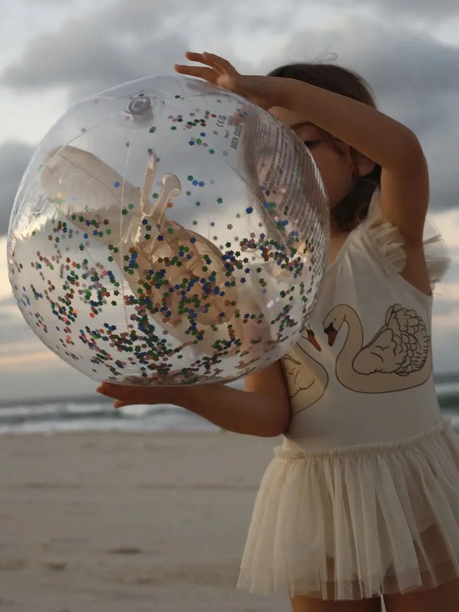 SUNNYLiFE - nadmuchiwana piłka plażowa 3D Cotton Candy Glitter