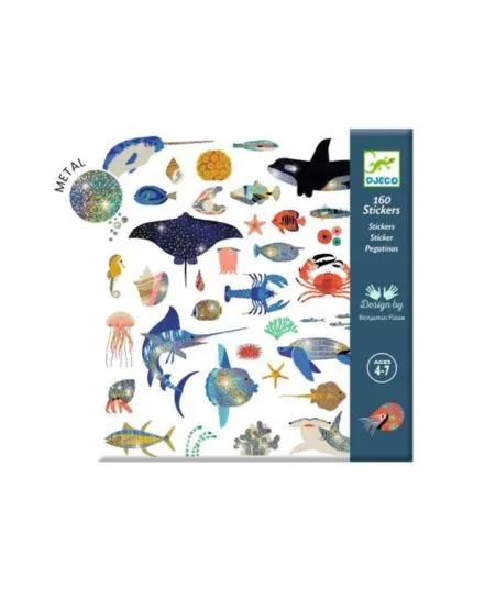 Djeco - metaliczne naklejki dla dzieci z motywem oceanu