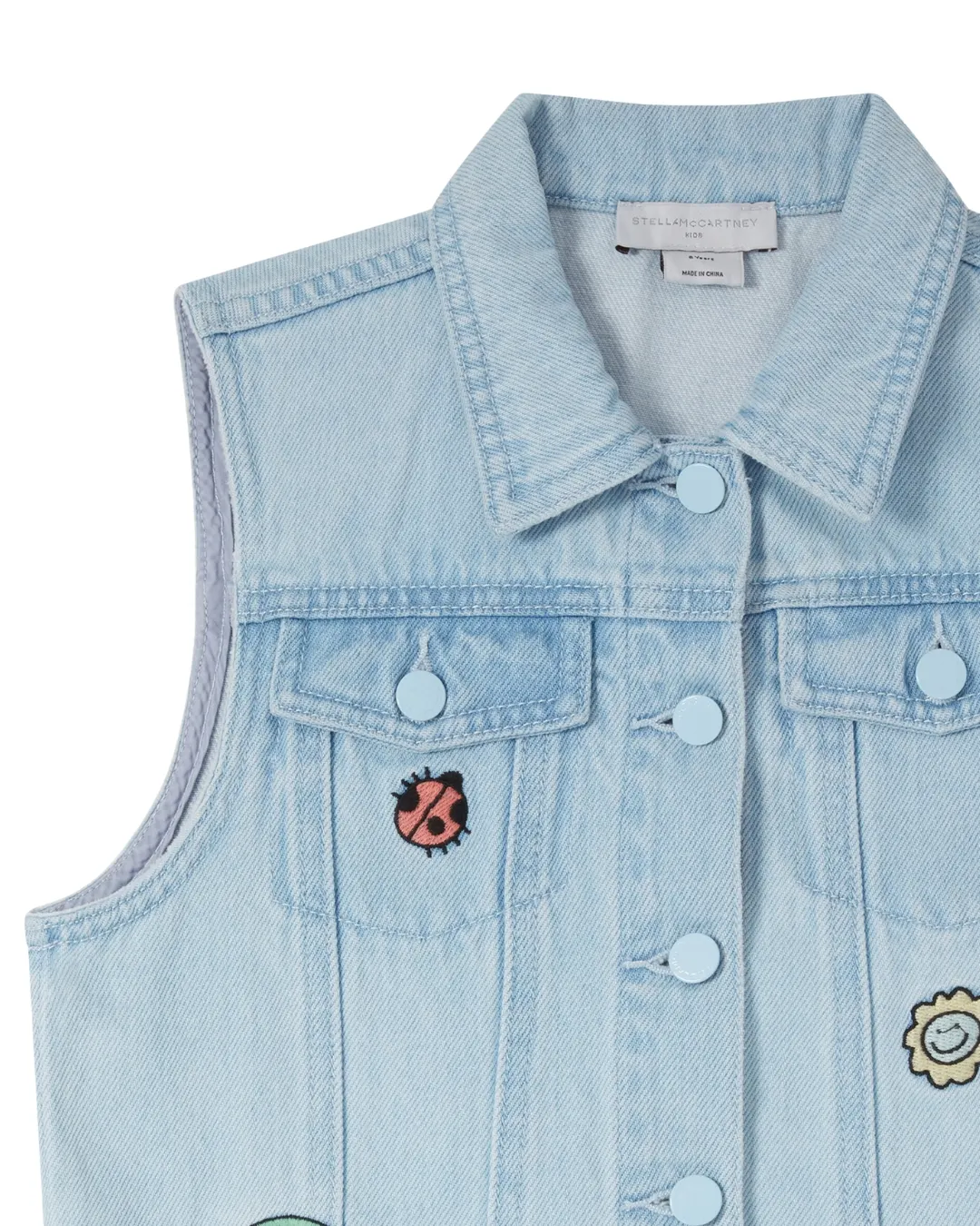 Stella McCartney - kamizelka dziewczęca Woodland Friends Sleeveless Denim Vest