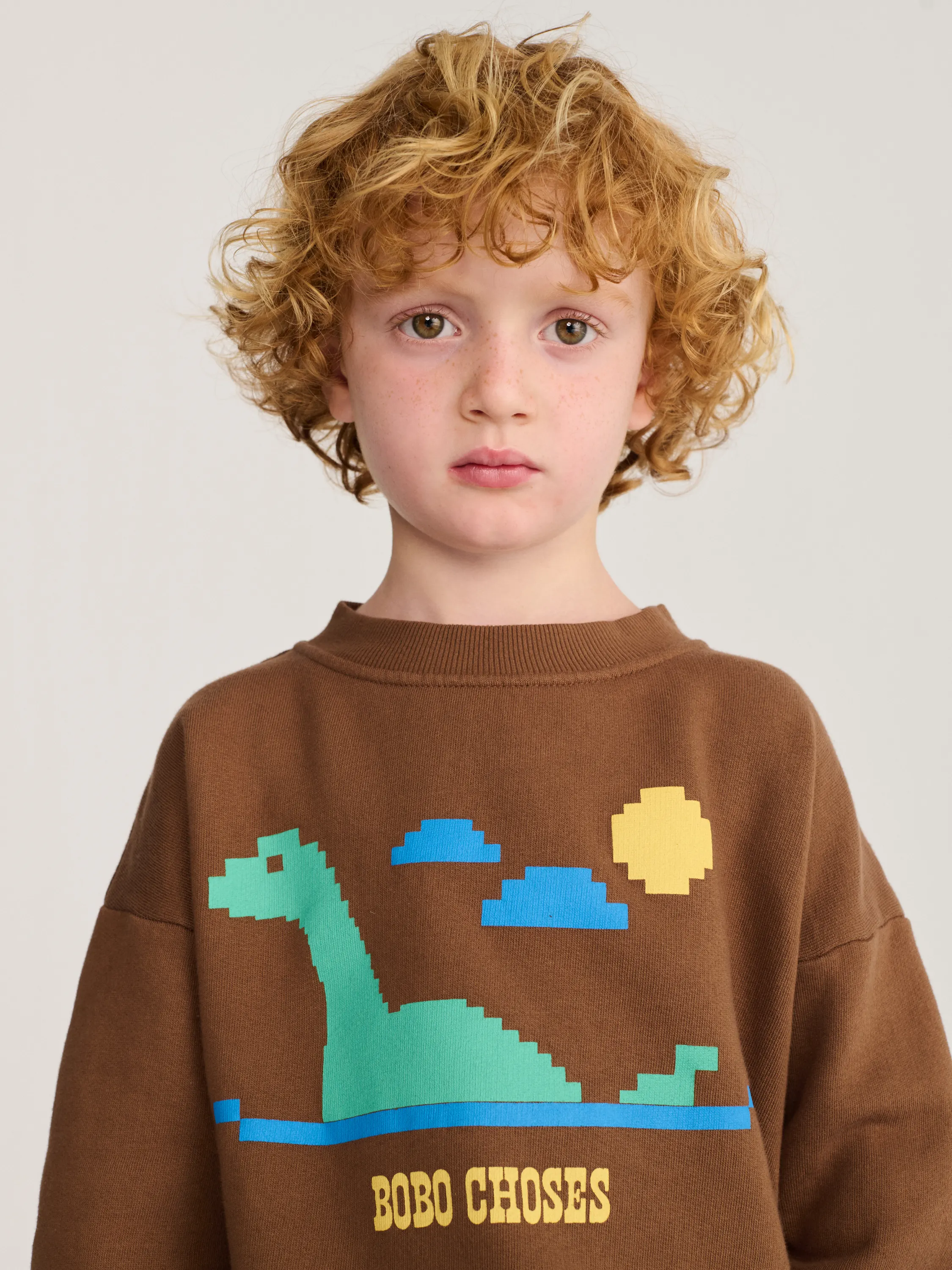 BOBO CHOSES - Bluza dziecięca Lake Monster Sweatshirt Brown BOBO CHOSES - Bluza dziecięca Lake Monster Sweatshirt Brown