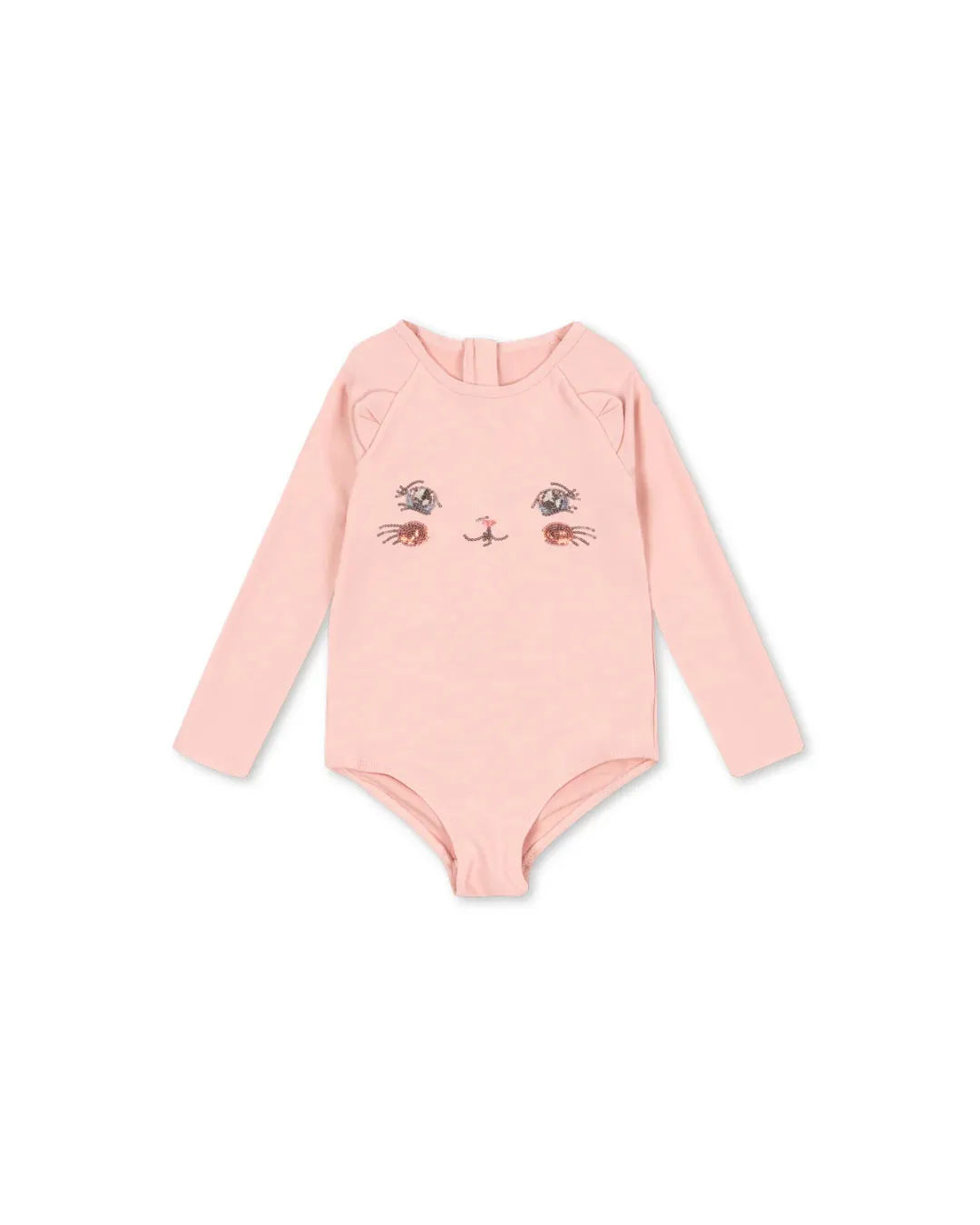 Konges Sløjd - strój kąpielowy Kitty z długim rękawem Powder Pink