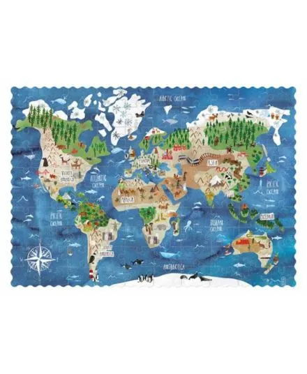 Londji - puzzle kieszonkowe 100 sztuk Odkrywaj Świat