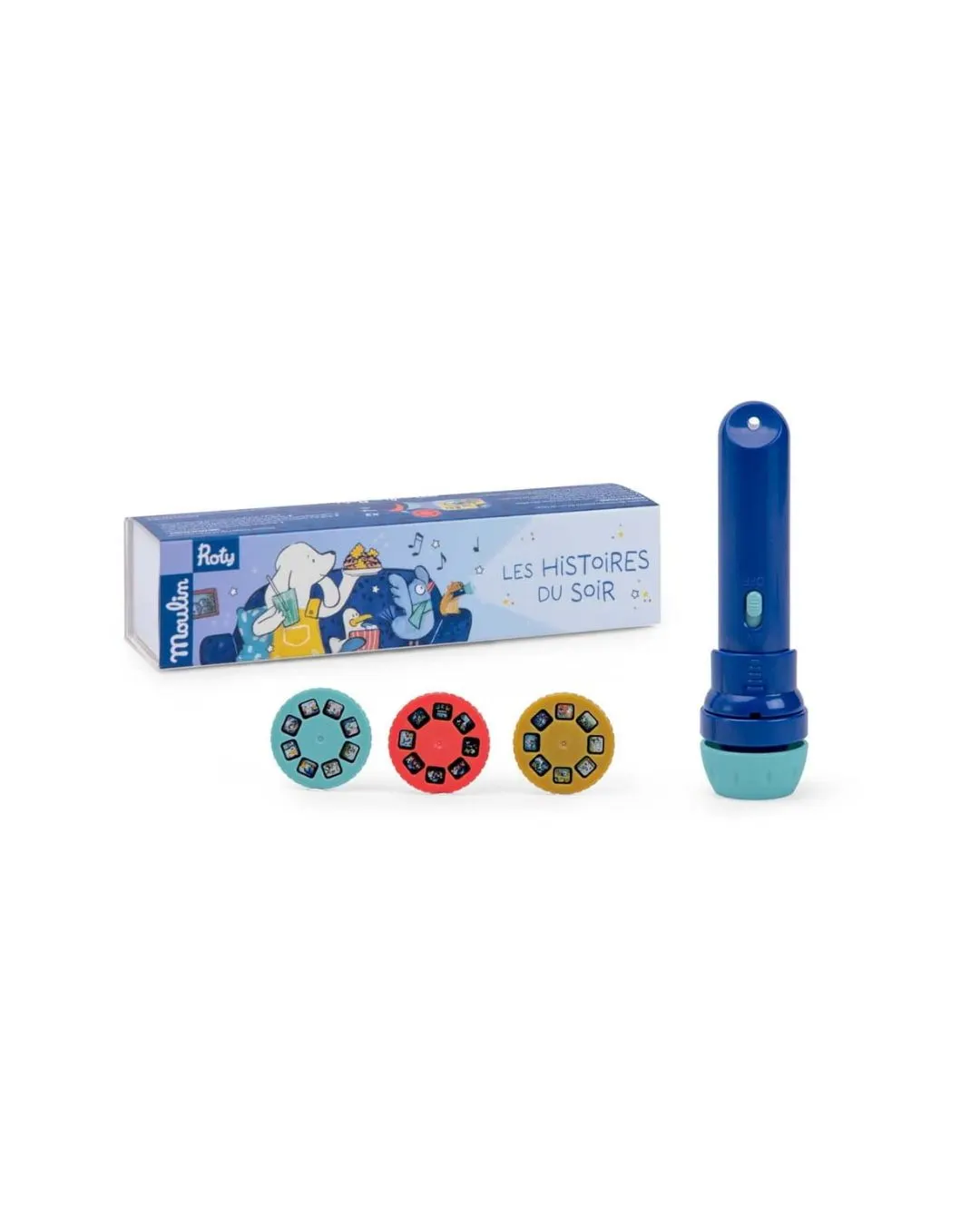 Moulin Roty - latarka z projektorem Puce & Pilou Moulin Roty - latarka z projektorem Puce & Pilou