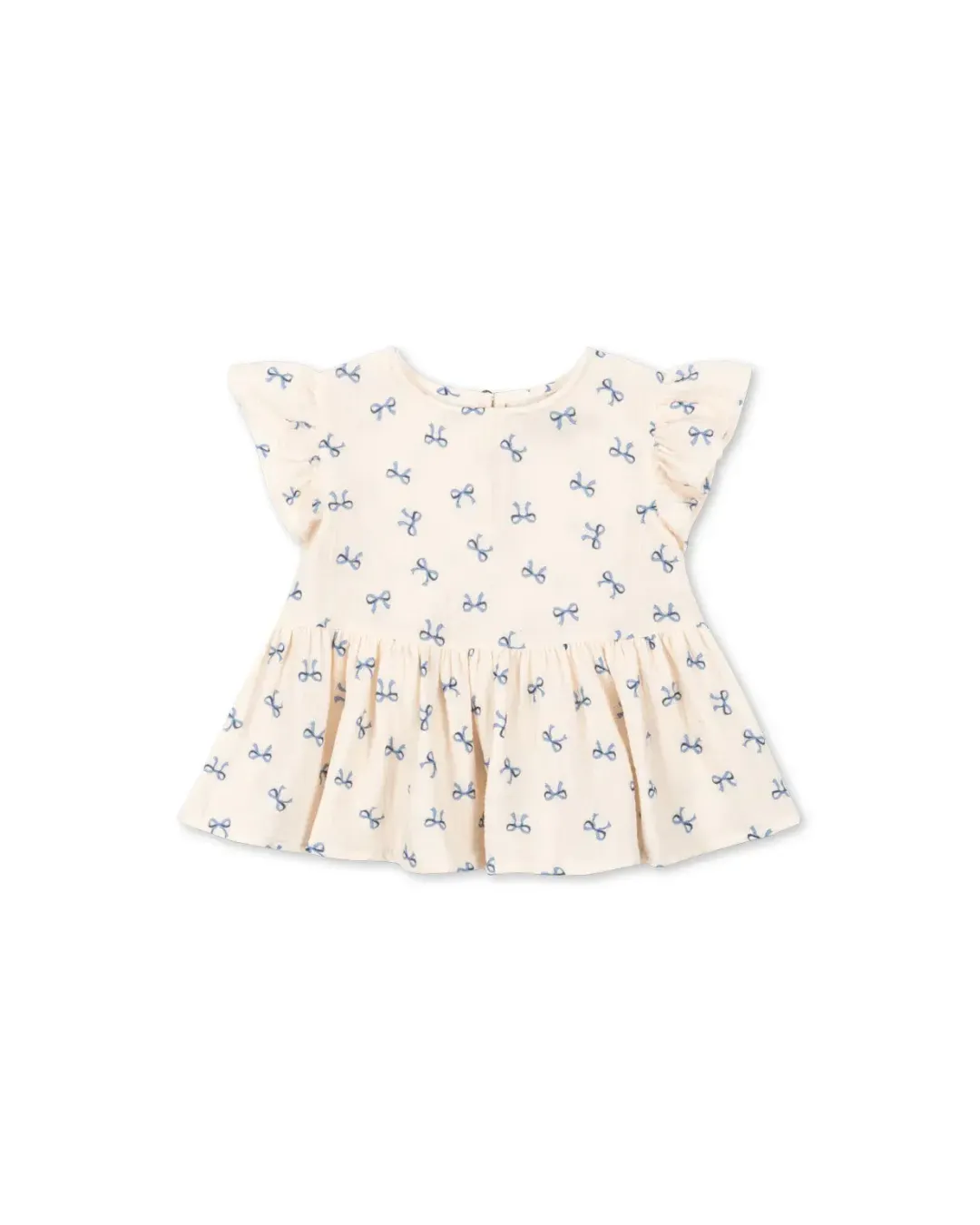 Konges Sløjd – muślinowy top Coco Top GOTS Bow Bleu