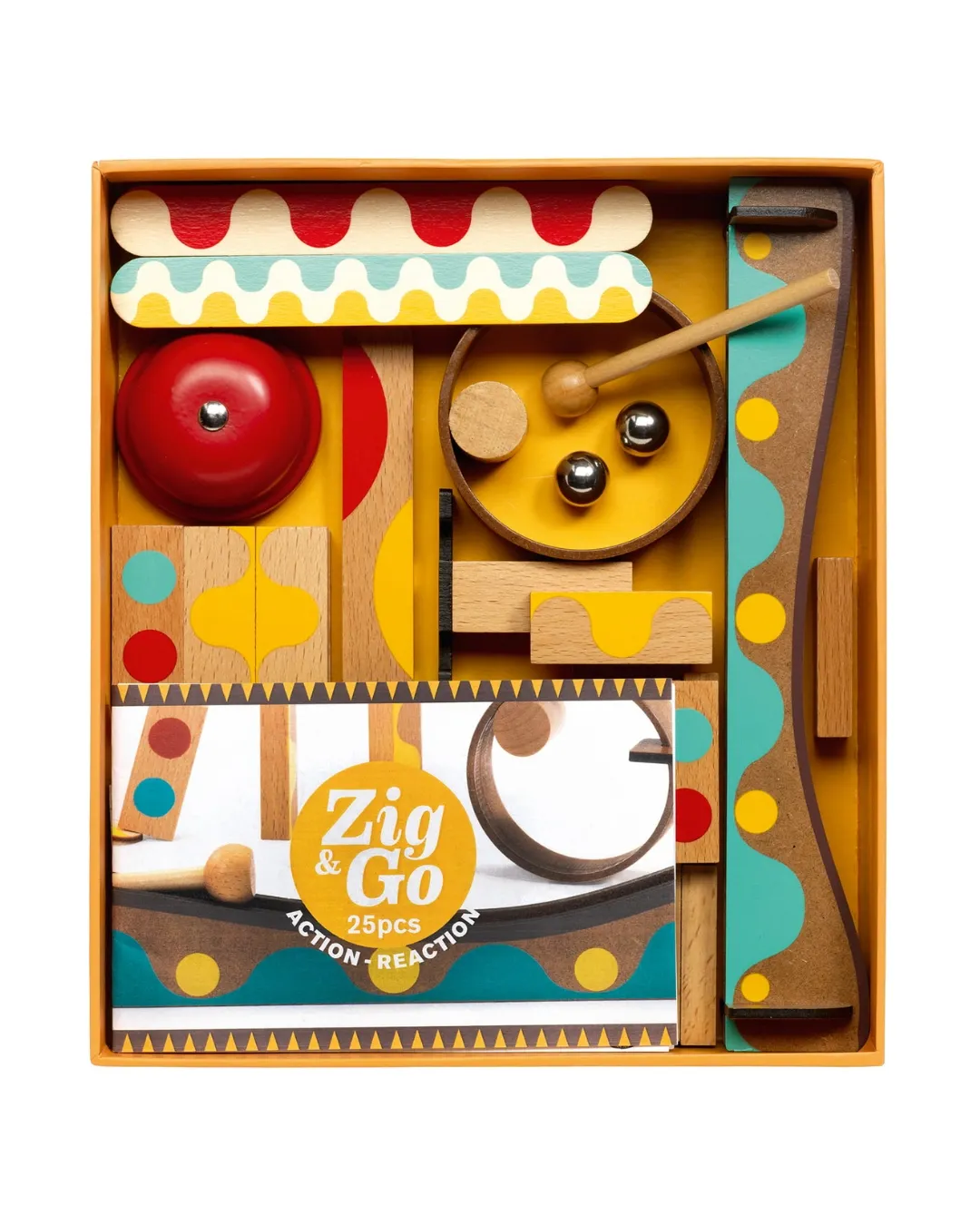 Djeco - zestaw drewniany dla dzieci Zig & Go - 25 elementów