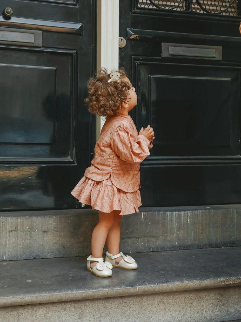 Donsje - buciki dziecięce Moane Off White Metallic Leather