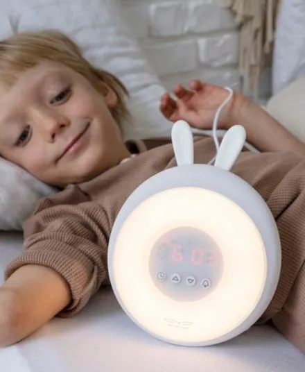 Rabbit & Friends - królik lampka budząca światłem Biały